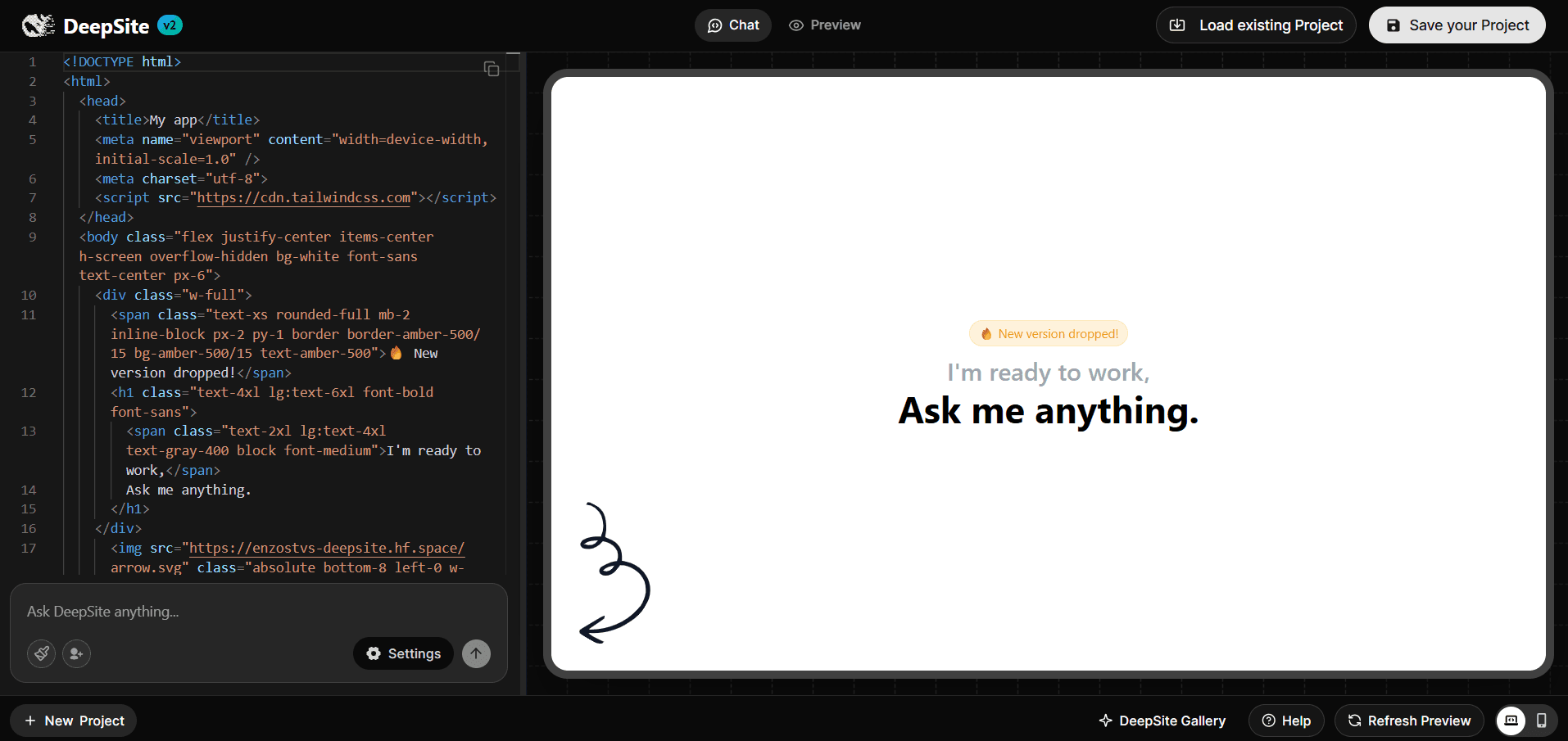 Discover deepsite: Create Websites with AI in Seconds for Free